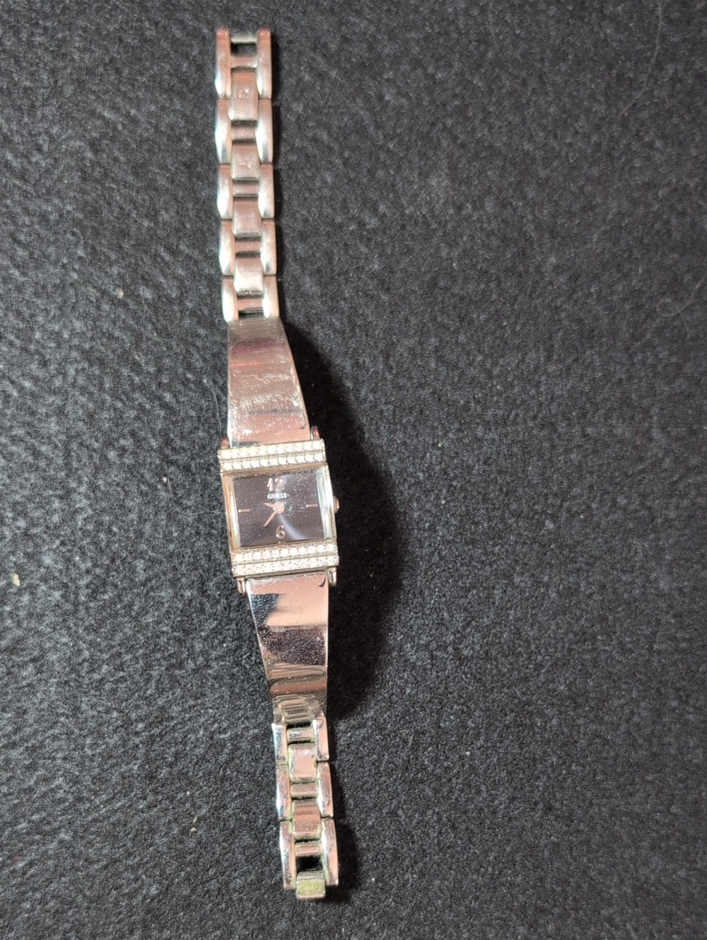 Guess Silver-Tone Bracelet Smartwatch with Black Dial